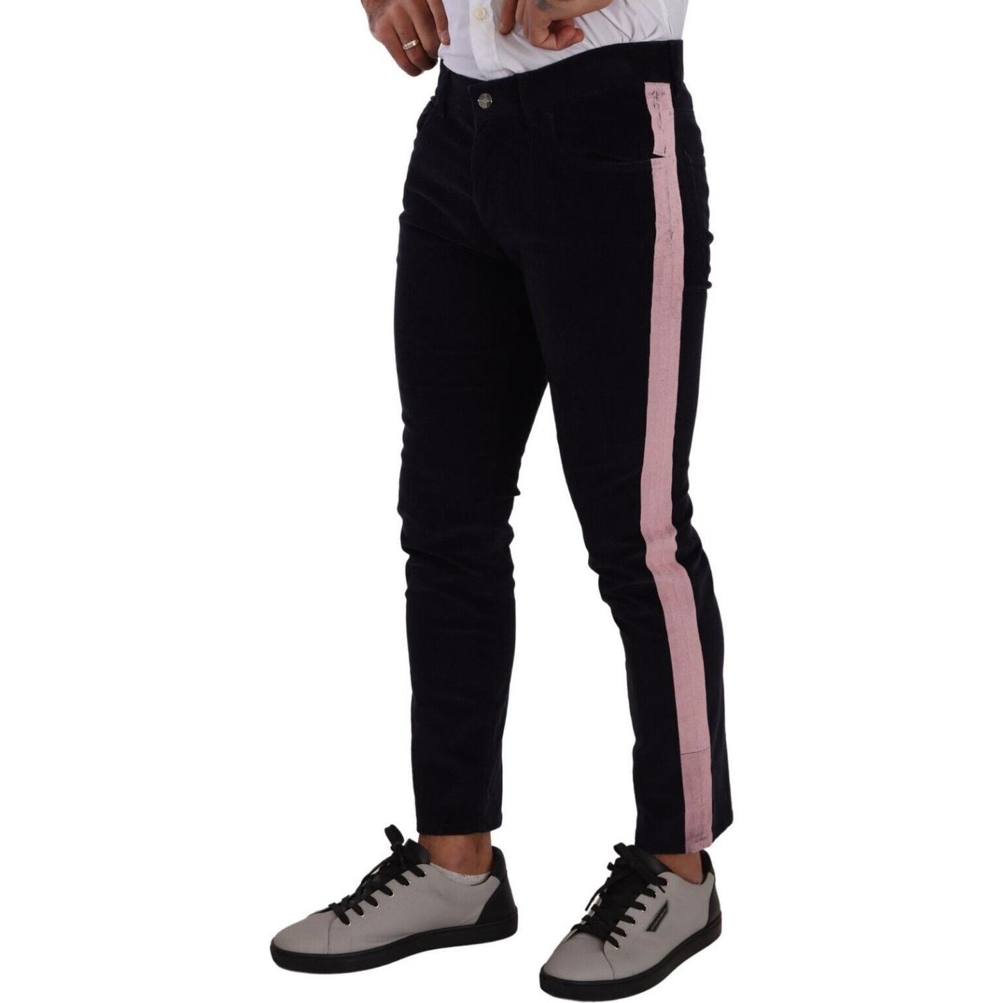 Dolce & Gabbana Elegant Slim Fit Corduroy Skinny Jeans Dolce & Gabbana Dark Gray