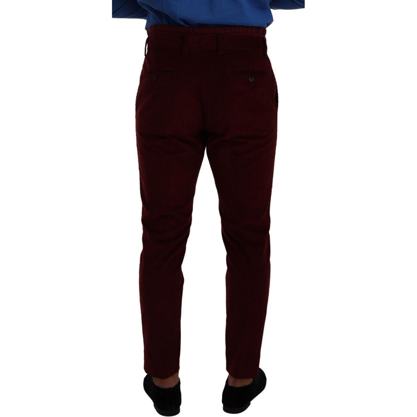 Dolce & Gabbana Elegant Bordeaux Velvet Dress Trousers Dolce & Gabbana Black
