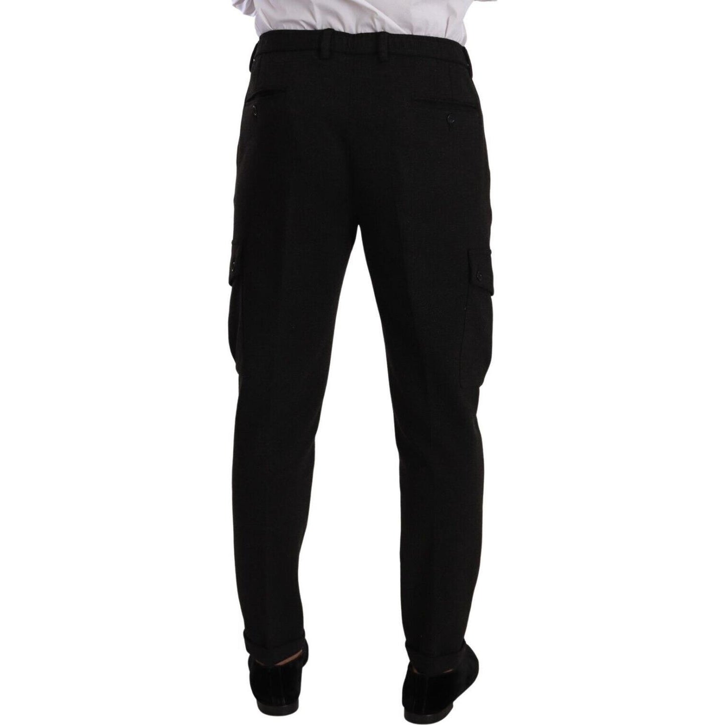 Dolce & Gabbana Black Viscose Cargo Skinny Men Trouser Pants PAN72768 - 54