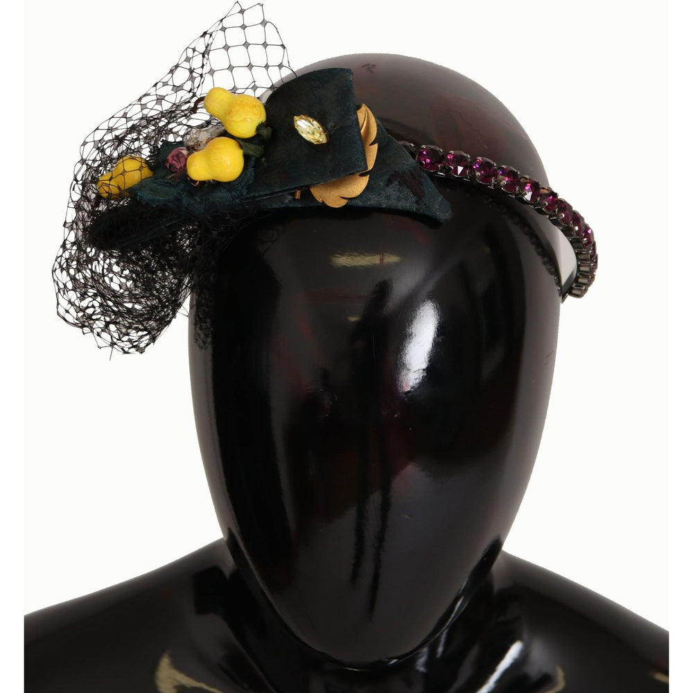 Dolce & Gabbana Purple Crystal Diadem Headband Lemons Sicily Tiara SMY100845