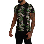 Dolce & Gabbana Black Floral Print Crewneck T-shirt TSH7486- 44