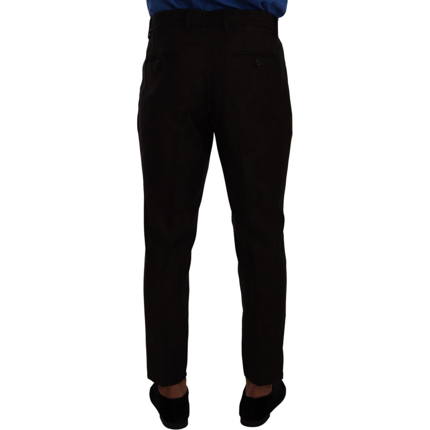 Dolce & Gabbana Elegant Burgundy Wool Jogger Pants Dolce & Gabbana Black
