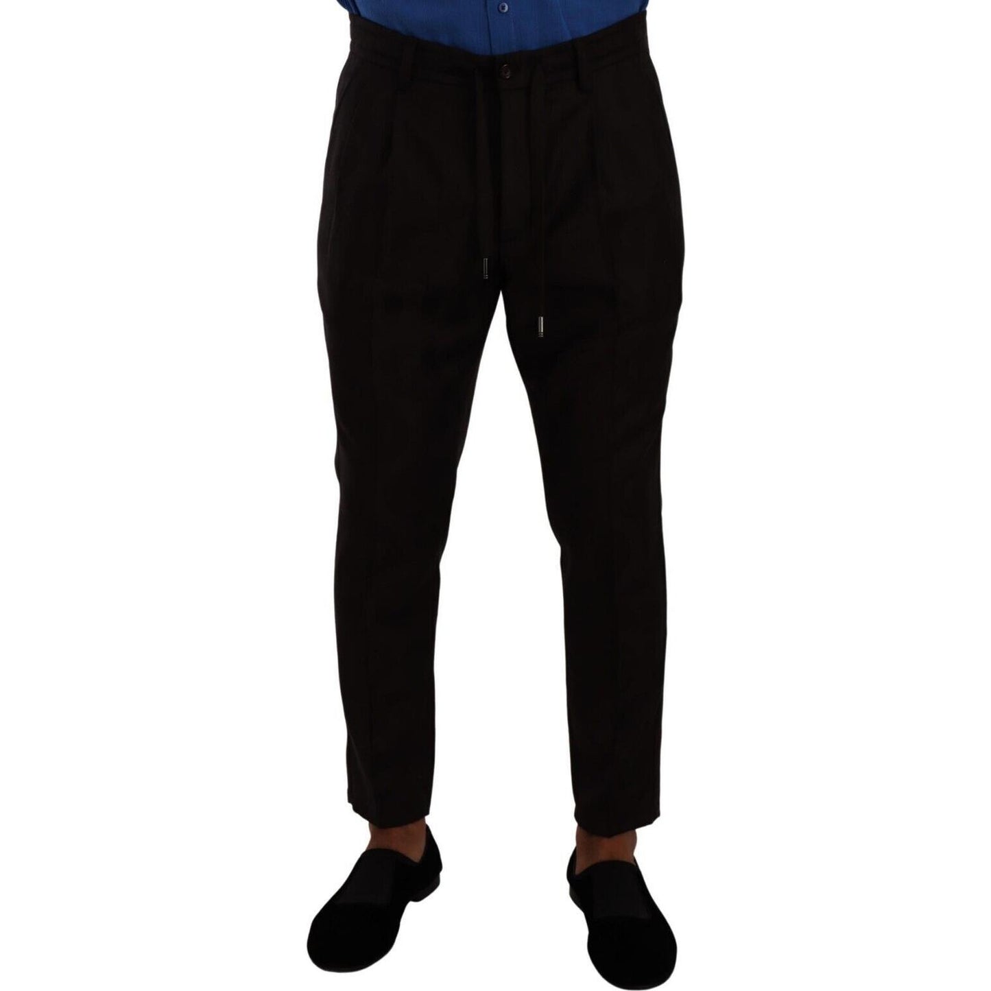 Dolce & Gabbana Elegant Burgundy Wool Jogger Pants Dolce & Gabbana Black