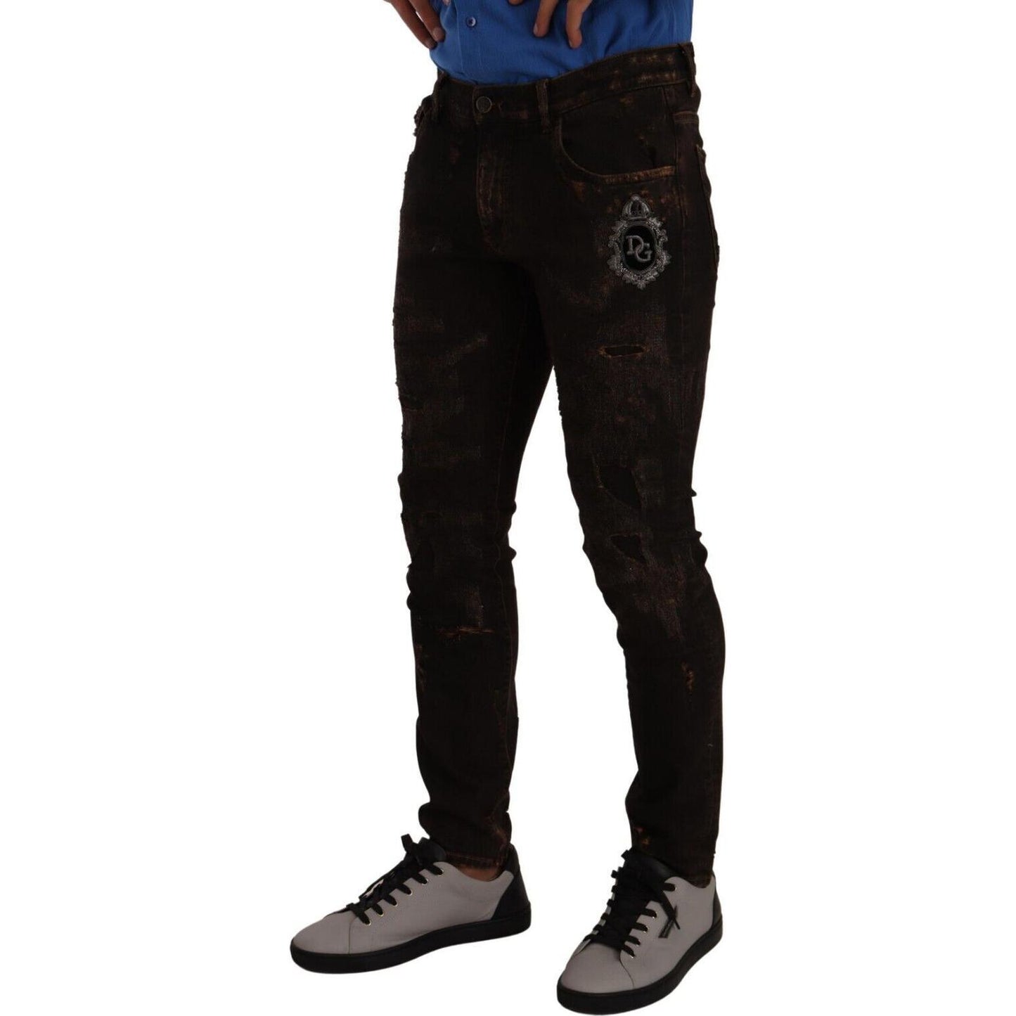 Dolce & Gabbana Svelte Distressed Denim Elegance Dolce & Gabbana Black