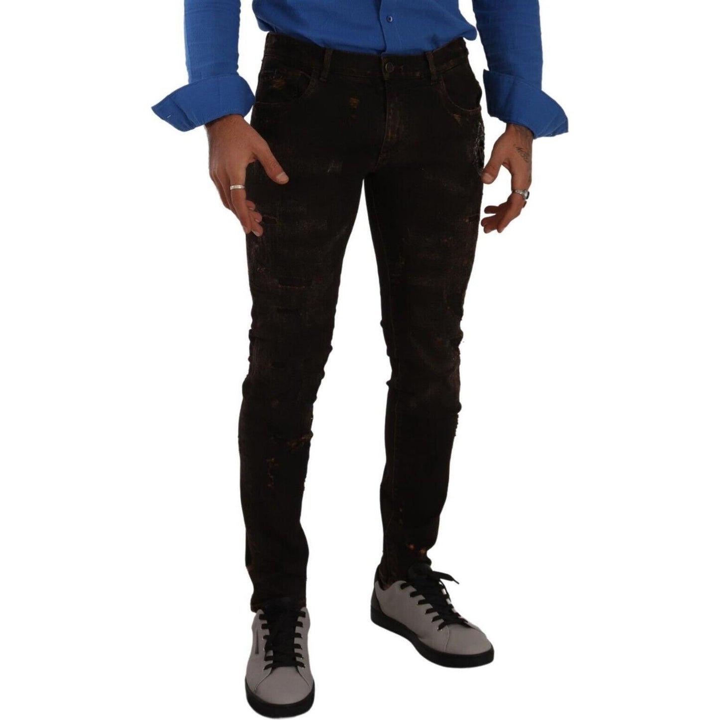 Dolce & Gabbana Svelte Distressed Denim Elegance Dolce & Gabbana Black