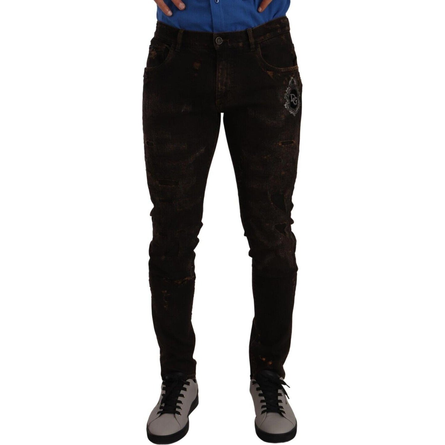 Dolce & Gabbana Svelte Distressed Denim Elegance Dolce & Gabbana Black