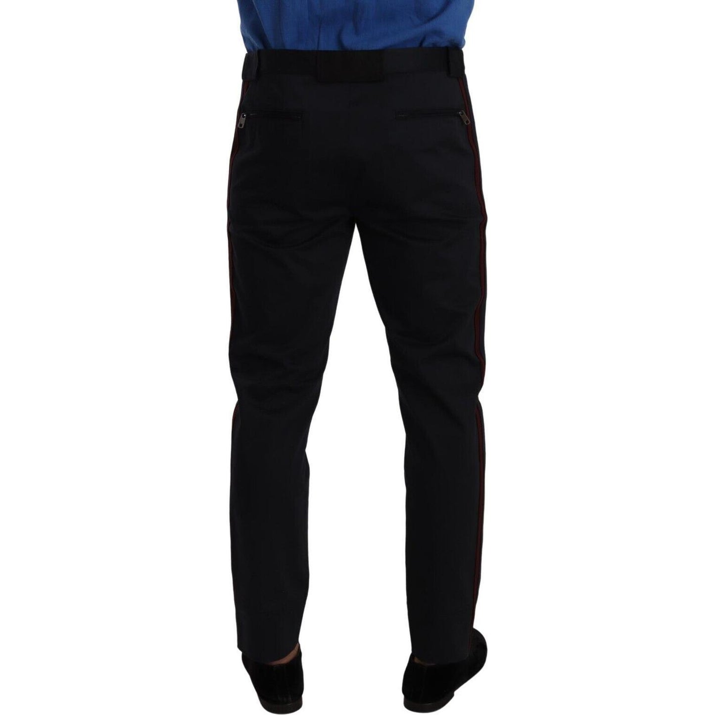 Dolce & Gabbana Chic Slim Fit Chinos Pants in Blue Dolce & Gabbana Black