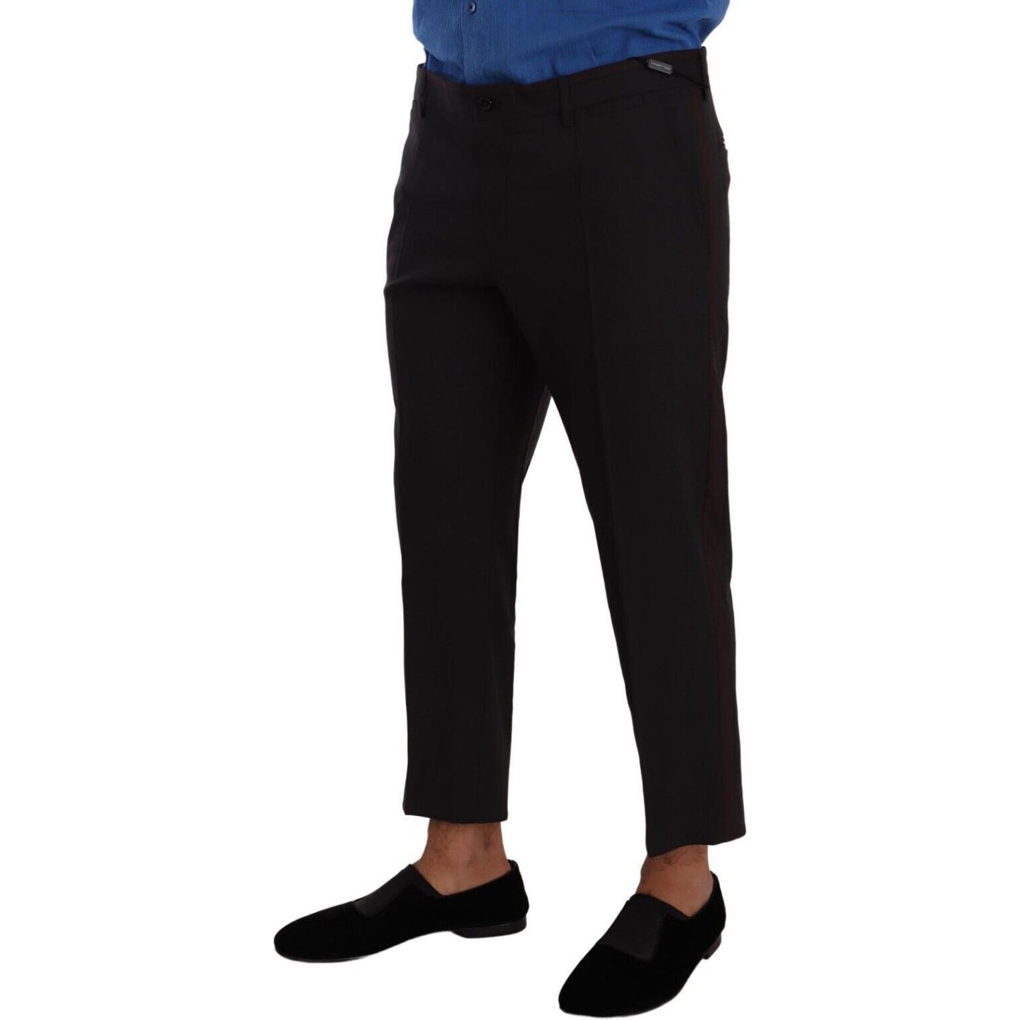 Dolce & Gabbana Elegant Cropped Wool Stretch Pants Dolce & Gabbana Black