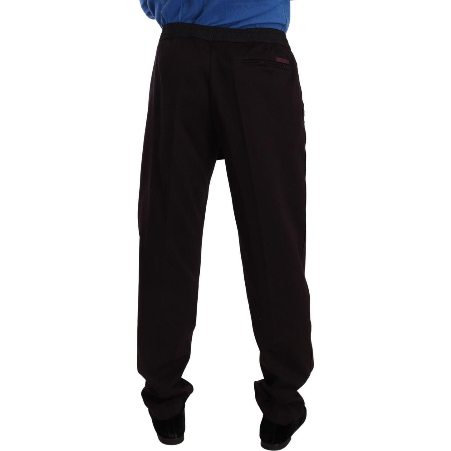 Dolce & Gabbana Elegant Burgundy Cotton Joggers Dolce & Gabbana Black