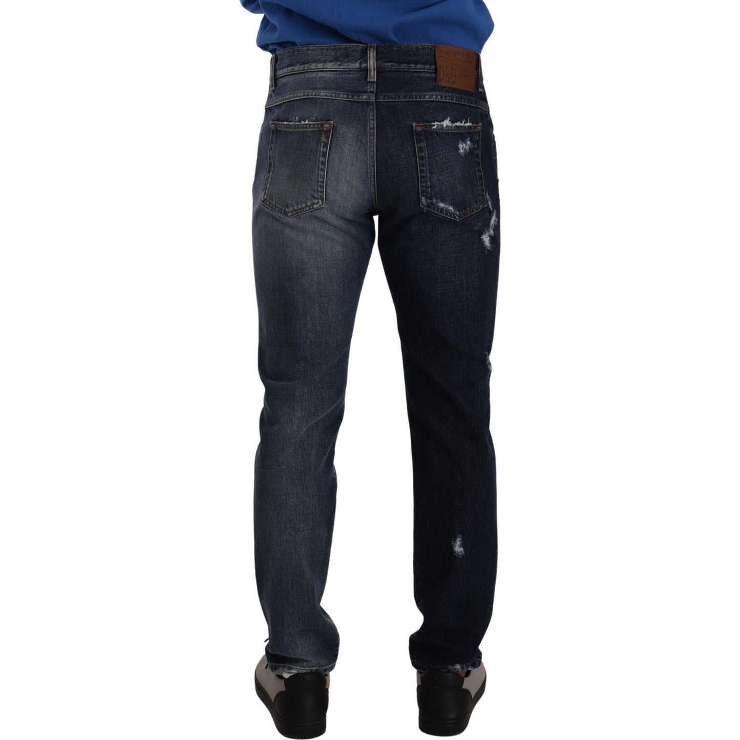 Dolce & Gabbana Chic Tattered Denim Jeans Dolce & Gabbana Dark Slate Gray