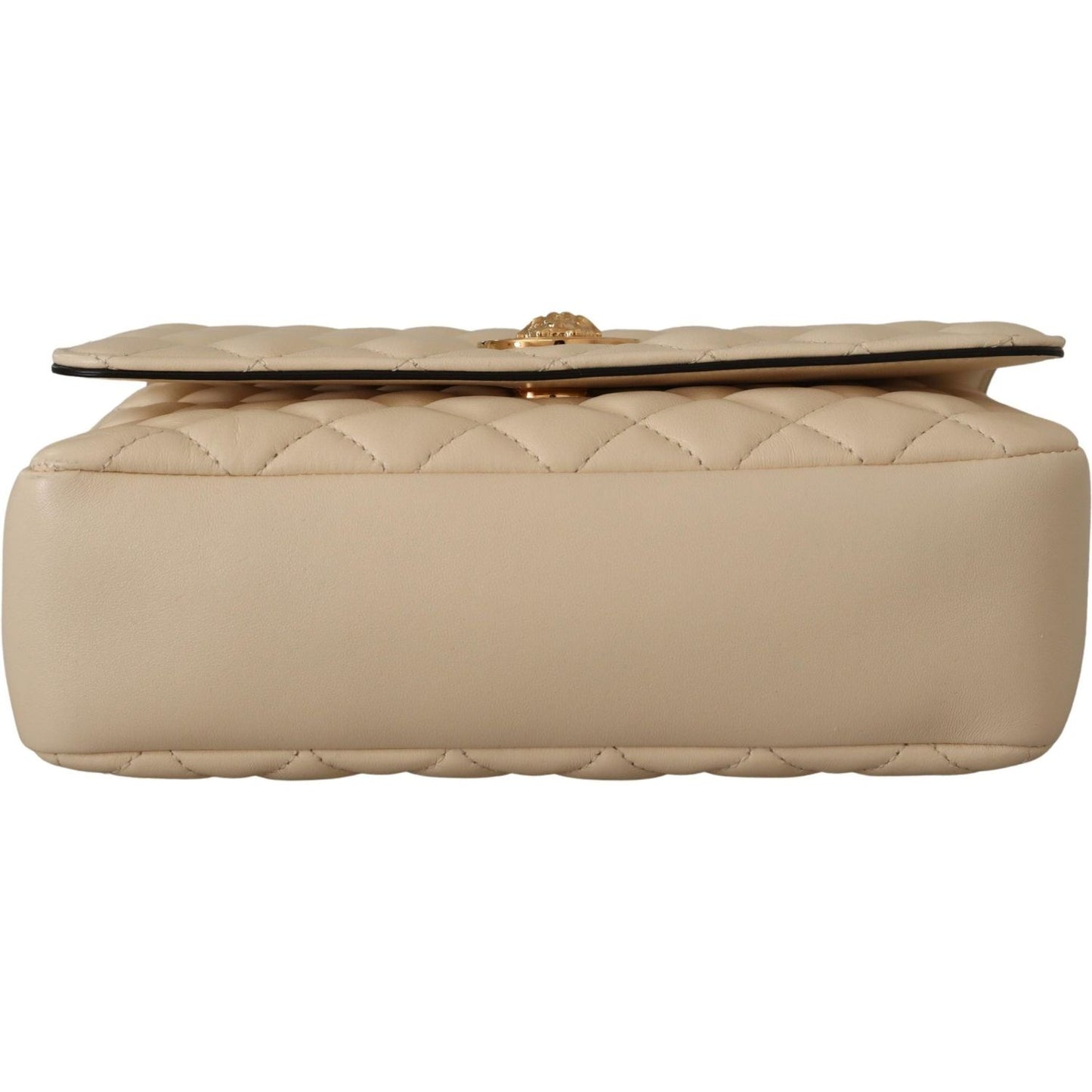 Versace Elegant White Nappa Leather Shoulder Bag Versace Rosy Brown