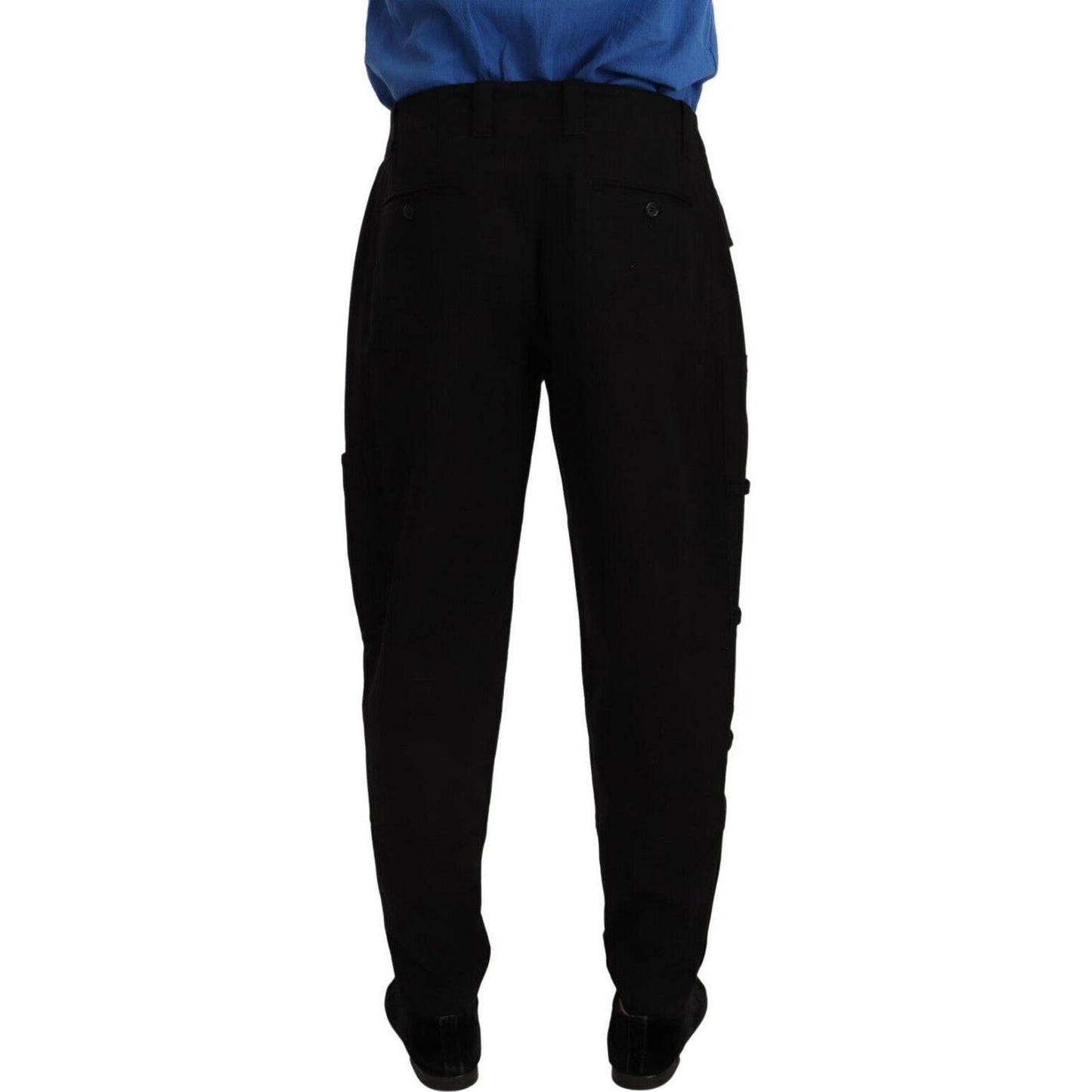 Dolce & Gabbana Black Cotton Stretch Tapered Cargo Pants PAN72873 - 48
