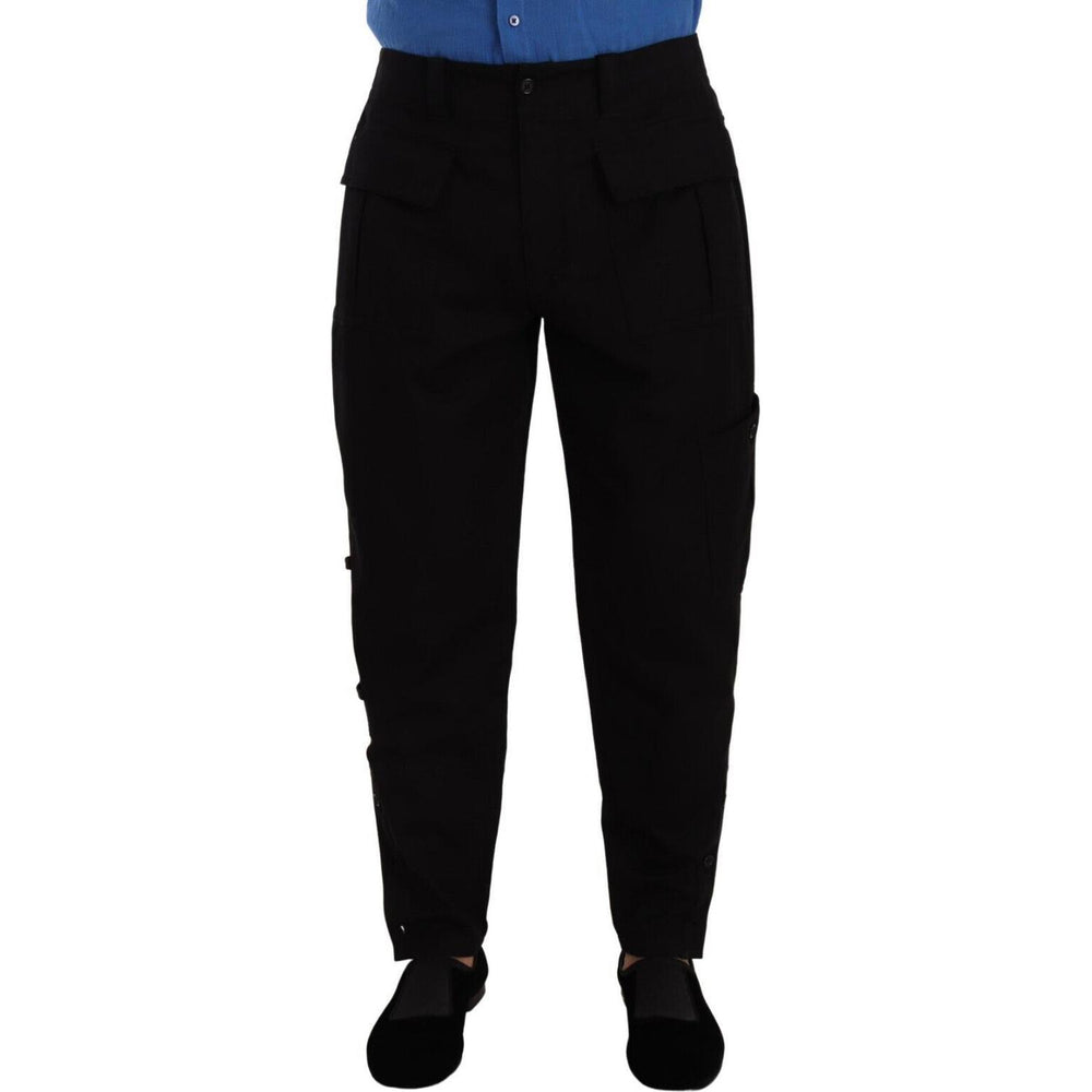 Dolce & Gabbana Black Cotton Stretch Tapered Cargo Pants PAN72873 - 48