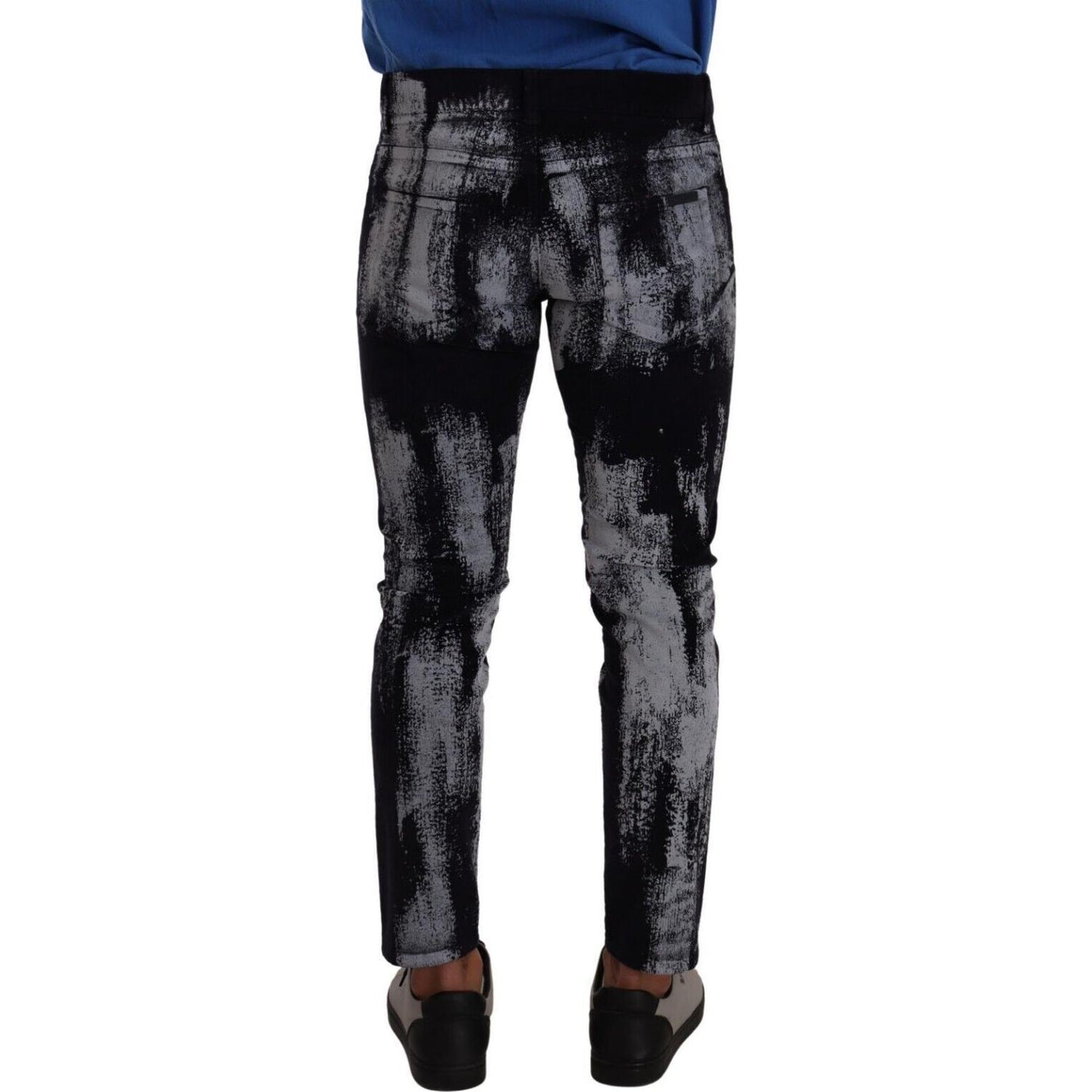 Dolce & Gabbana Blue and White Skinny Stretch Jeans Dolce & Gabbana Black