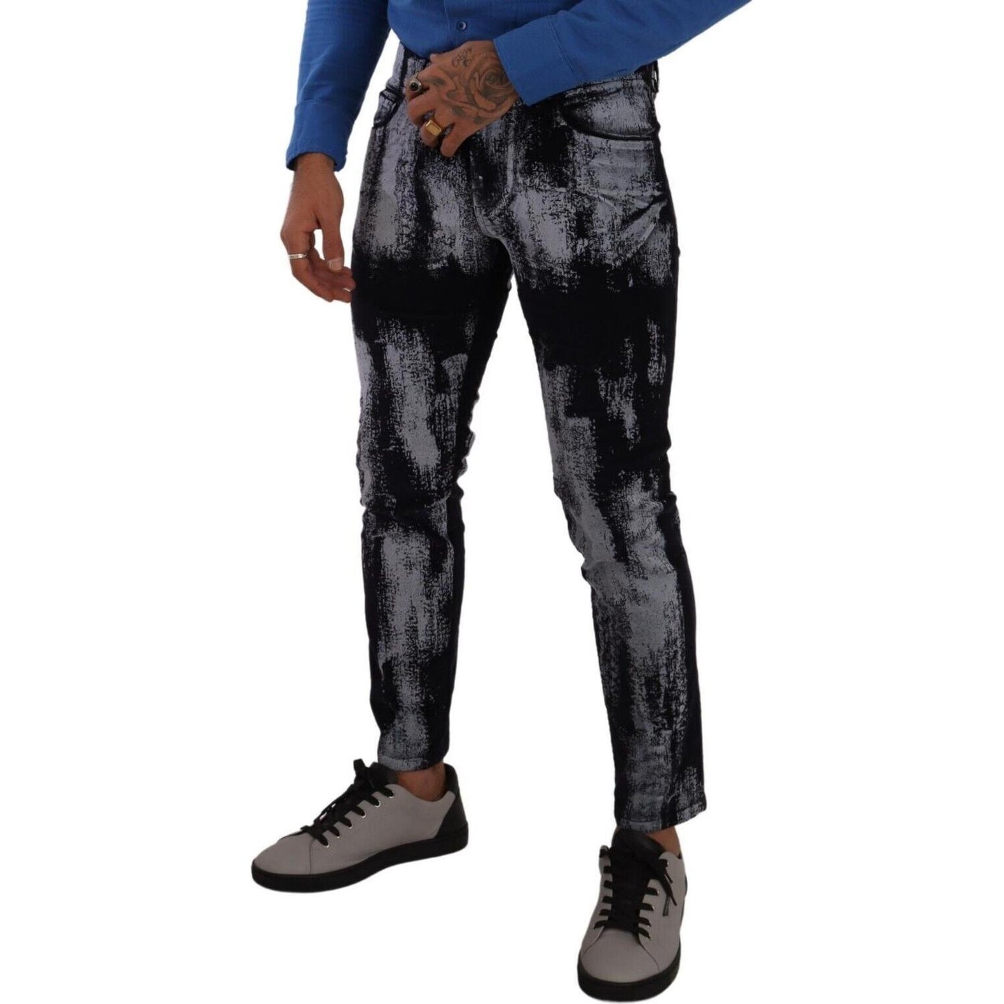 Dolce & Gabbana Blue and White Skinny Stretch Jeans Dolce & Gabbana Dark Slate Gray