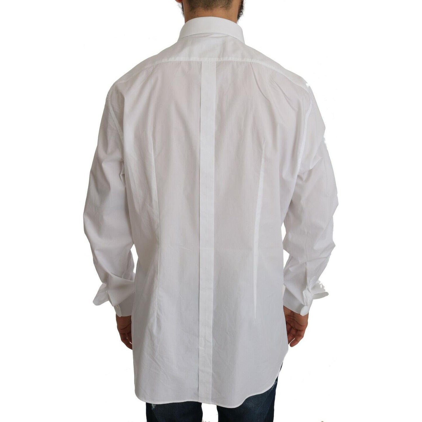 Dolce & Gabbana Exclusive White Slim Fit Formal Shirt Dolce & Gabbana Gray