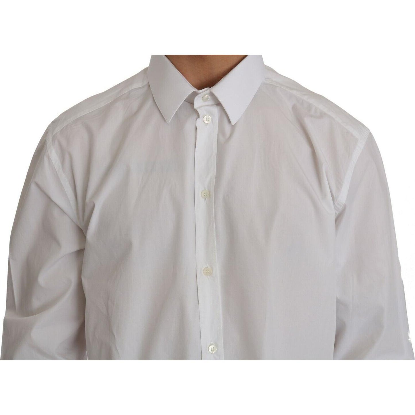 Dolce & Gabbana Exclusive White Slim Fit Formal Shirt Dolce & Gabbana Gray
