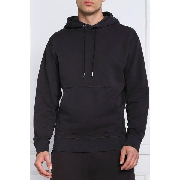 Hugo Boss Elegant Dark Blue Cotton Hooded Sweatshirt Hugo Boss Light Gray