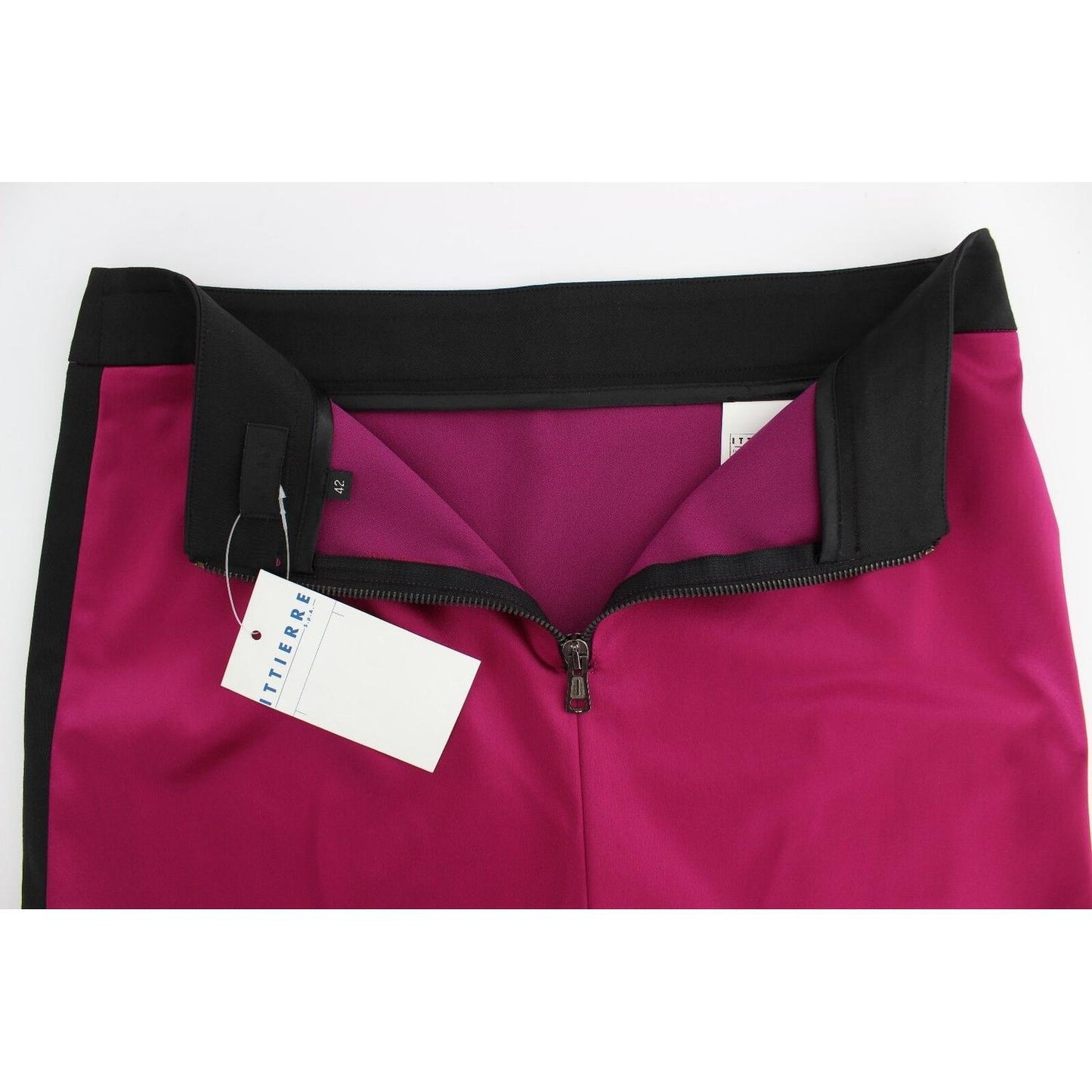 Dolce & Gabbana Elegant Pencil Skirt in Black and Pink Dolce & Gabbana Maroon