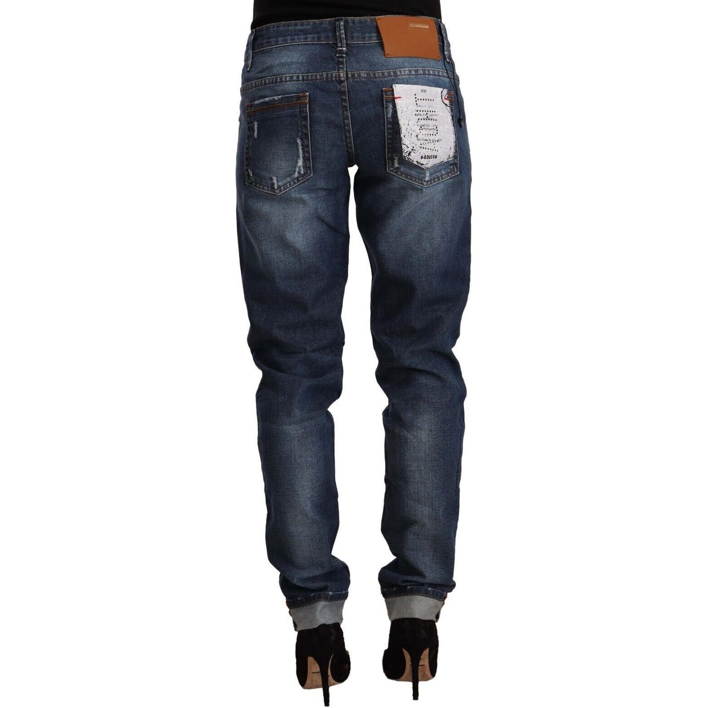 Acht Chic Skinny Fit Cotton Blend Denim Acht Dark Slate Gray
