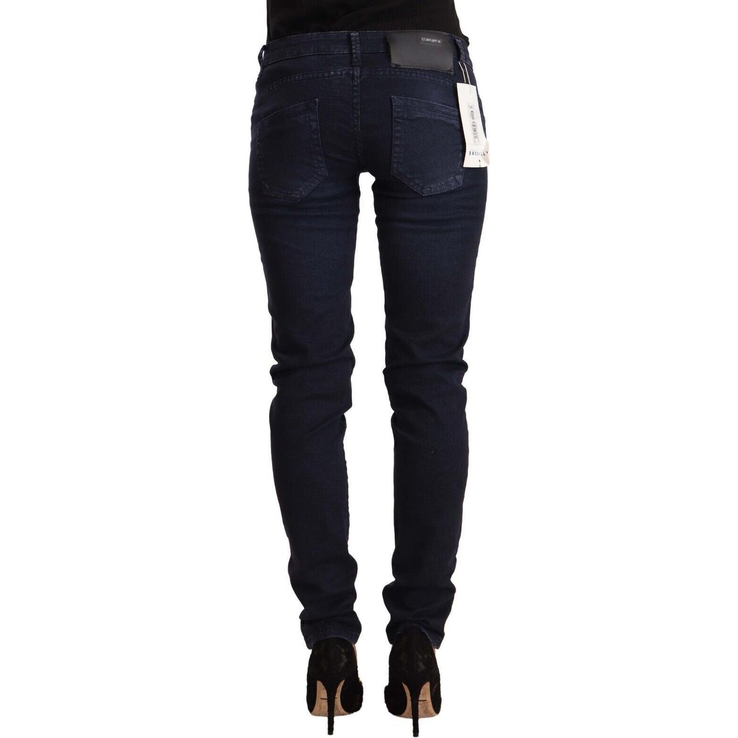 Acht Chic Low Waist Skinny Denim in Blue Acht Black
