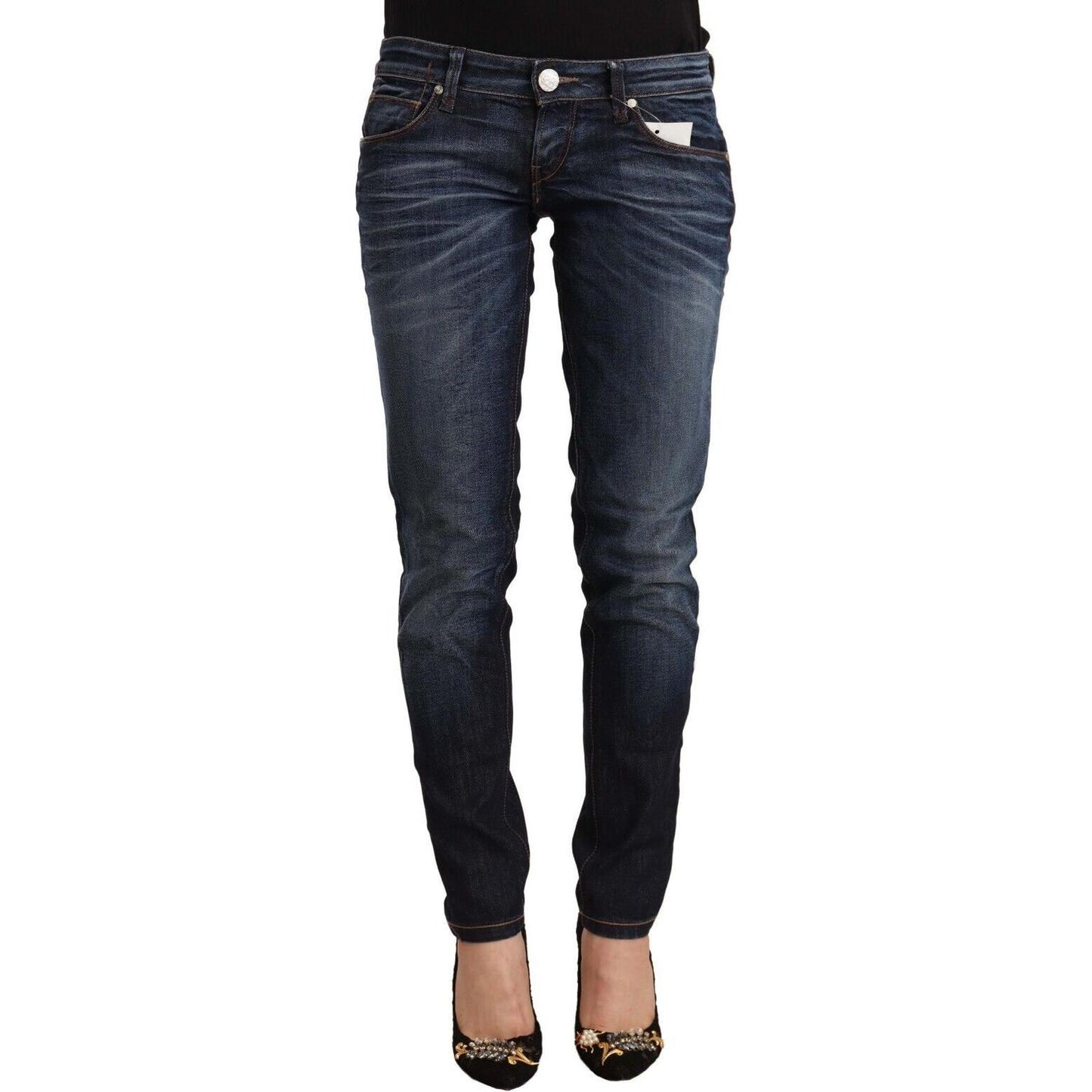 Acht Chic Low Waist Skinny Denim Jeans Acht Dark Slate Gray