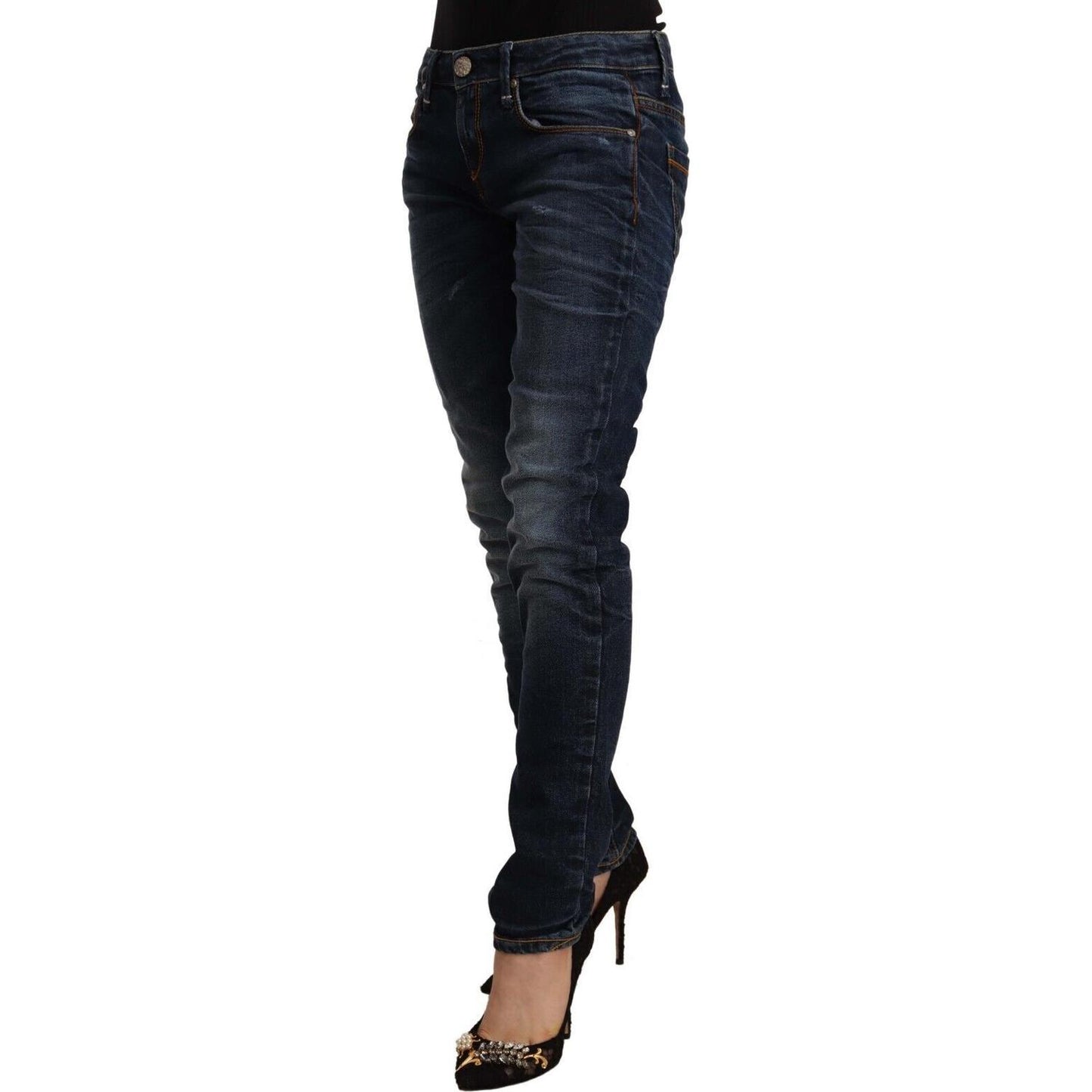 Acht Chic Slim Fit Blue Washed Denim Acht Black