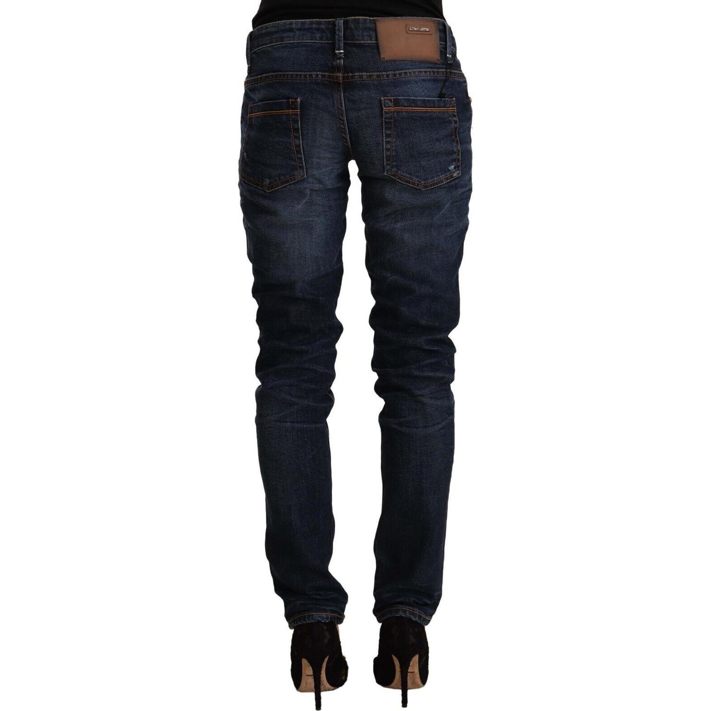 Acht Chic Slim Fit Blue Washed Denim Acht Black