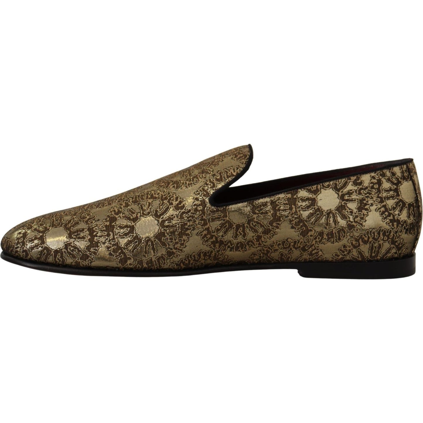 Dolce & Gabbana Gold Tone Loafers Slides Dress Shoes Dolce & Gabbana Dark Slate Gray