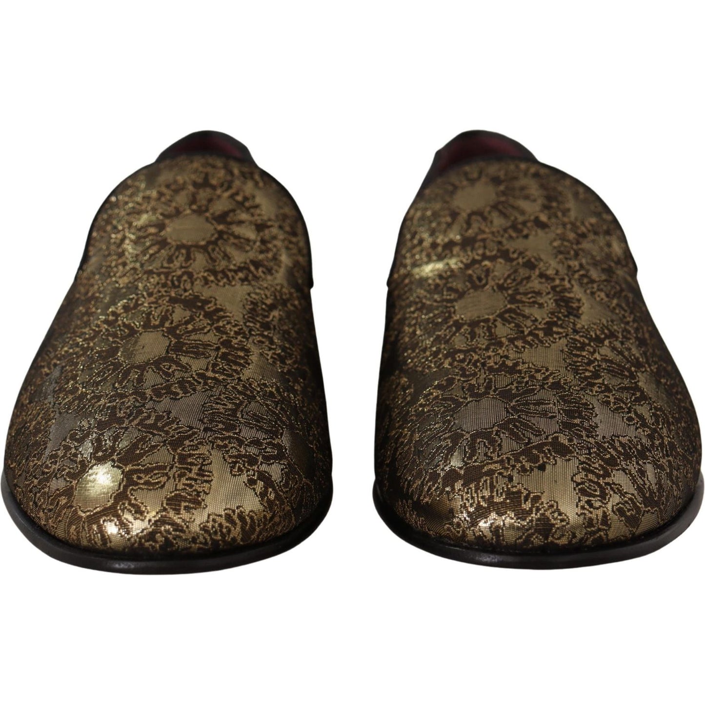Dolce & Gabbana Gold Tone Loafers Slides Dress Shoes Dolce & Gabbana Dark Slate Gray