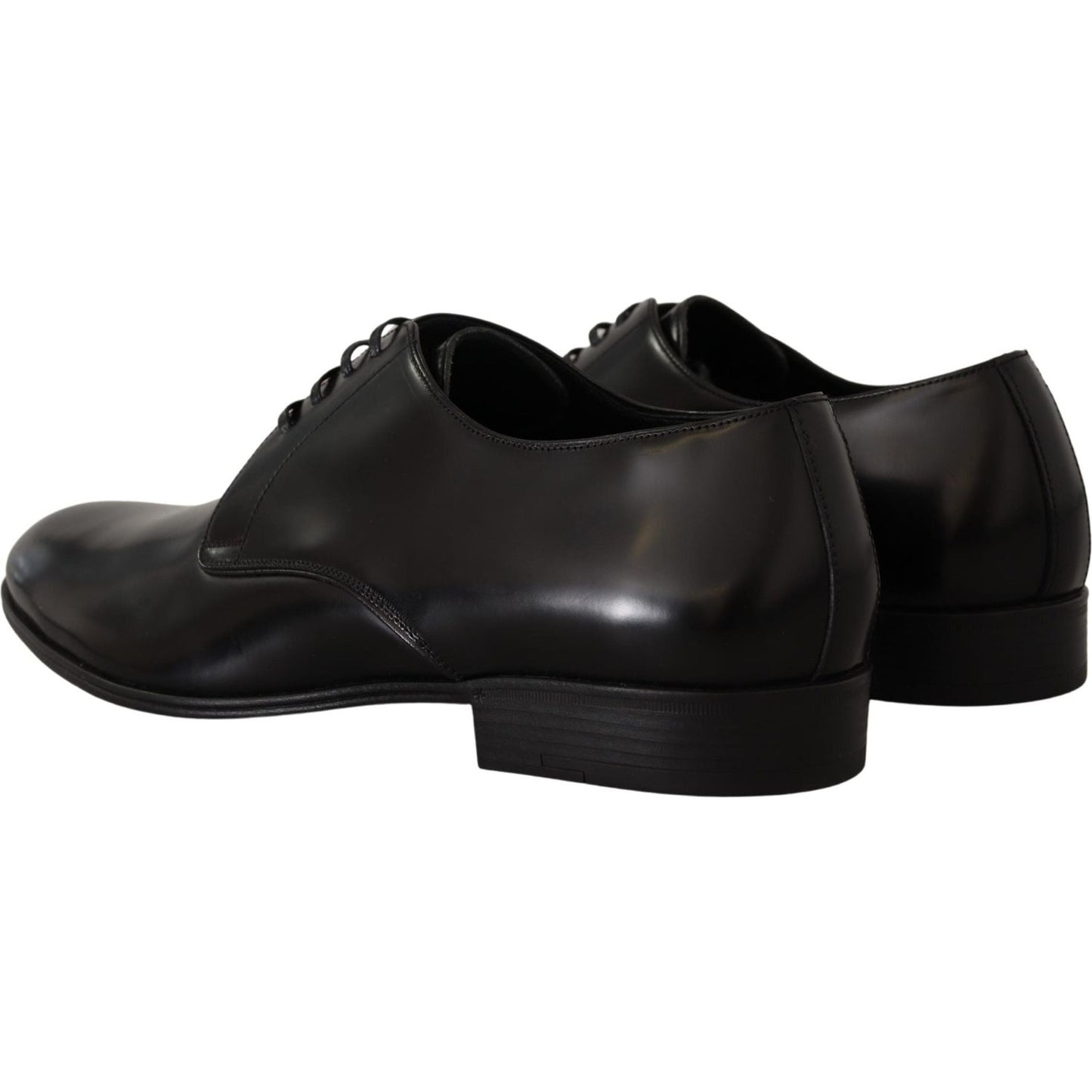 Dolce & Gabbana Black Leather Lace Up Formal Derby Shoes MV4520- 39.5