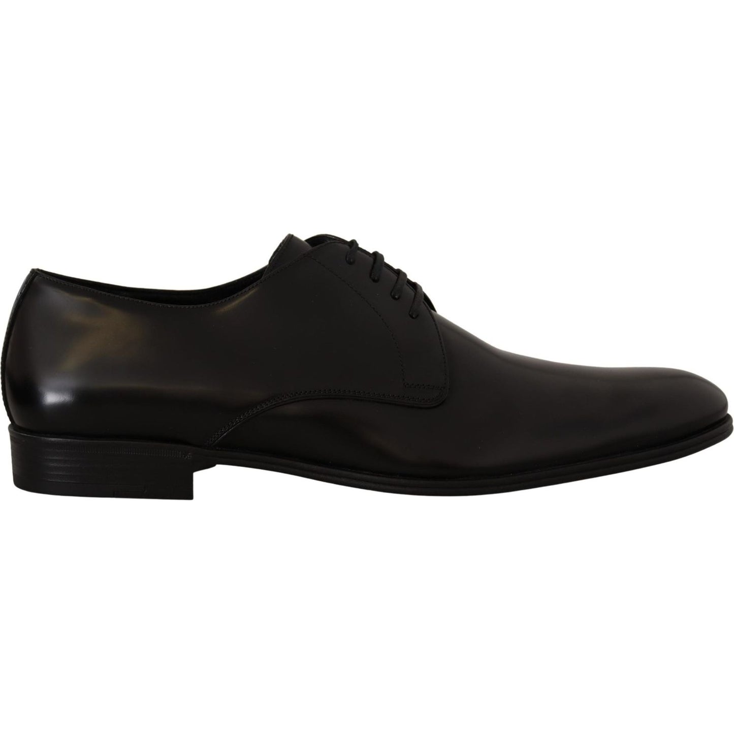 Dolce & Gabbana Black Leather Lace Up Formal Derby Shoes MV4520- 39.5