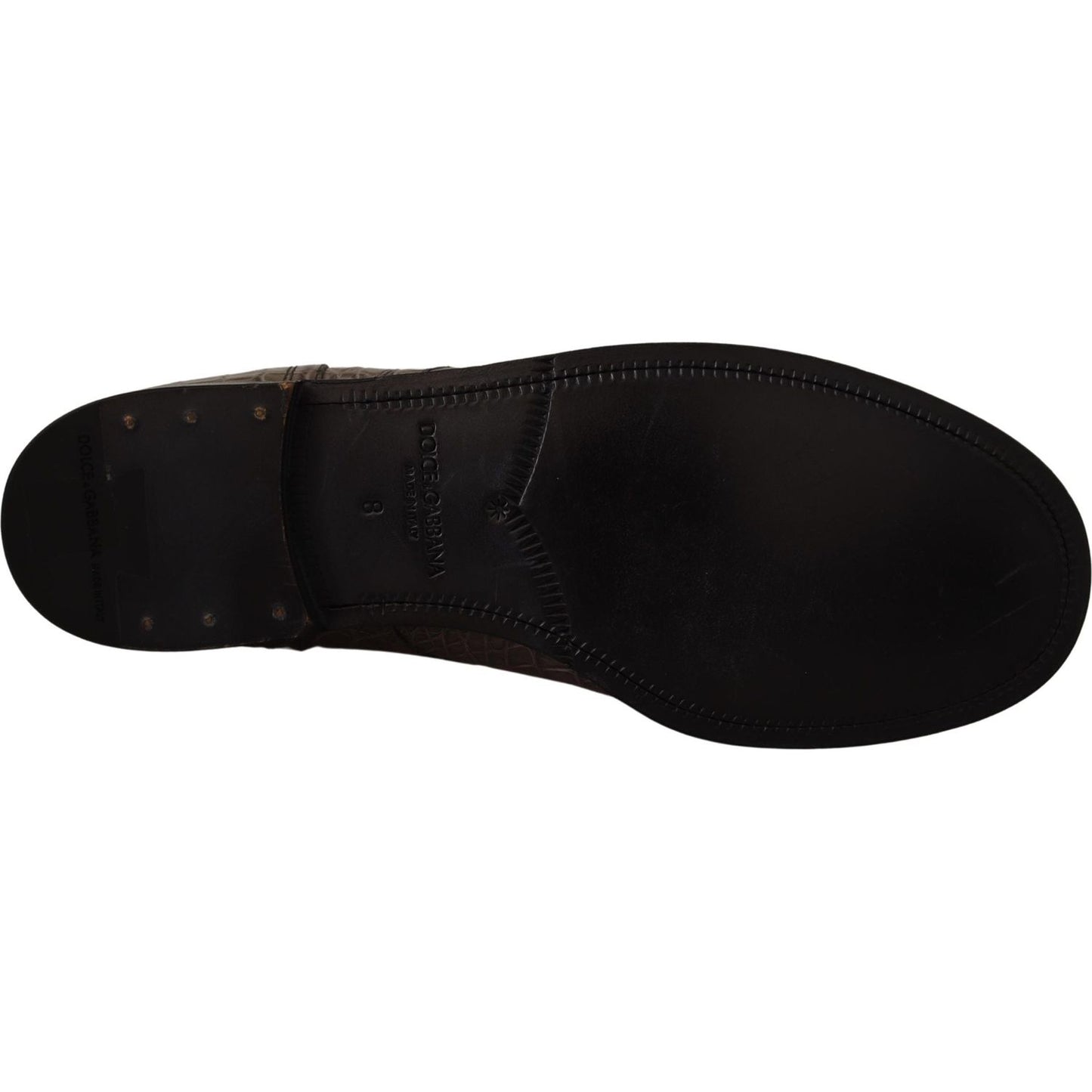 Dolce & Gabbana Elegant Crocodile Derby Brogue Boots Dolce & Gabbana Black