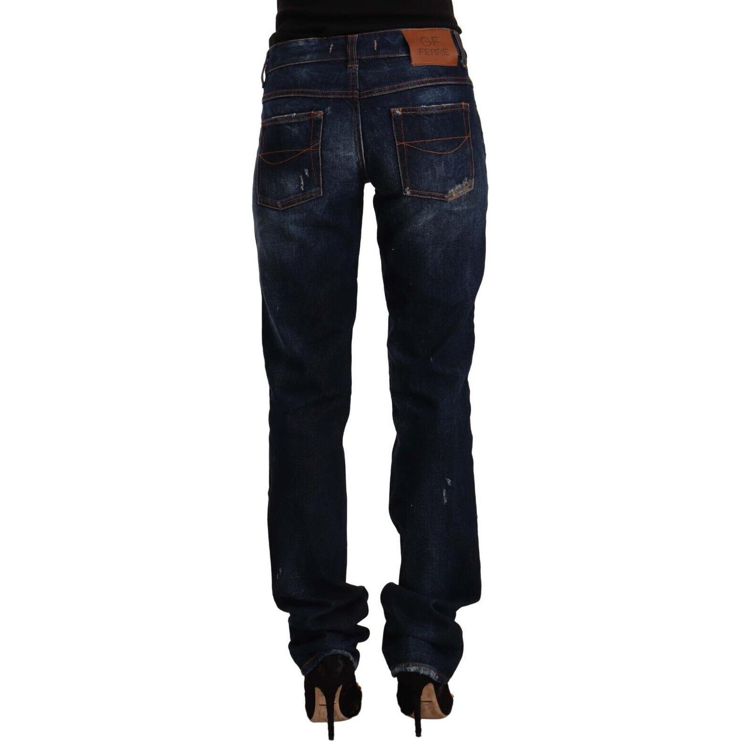 GF Ferre Chic Mid Waist Straight Cut Jeans GF Ferre Black