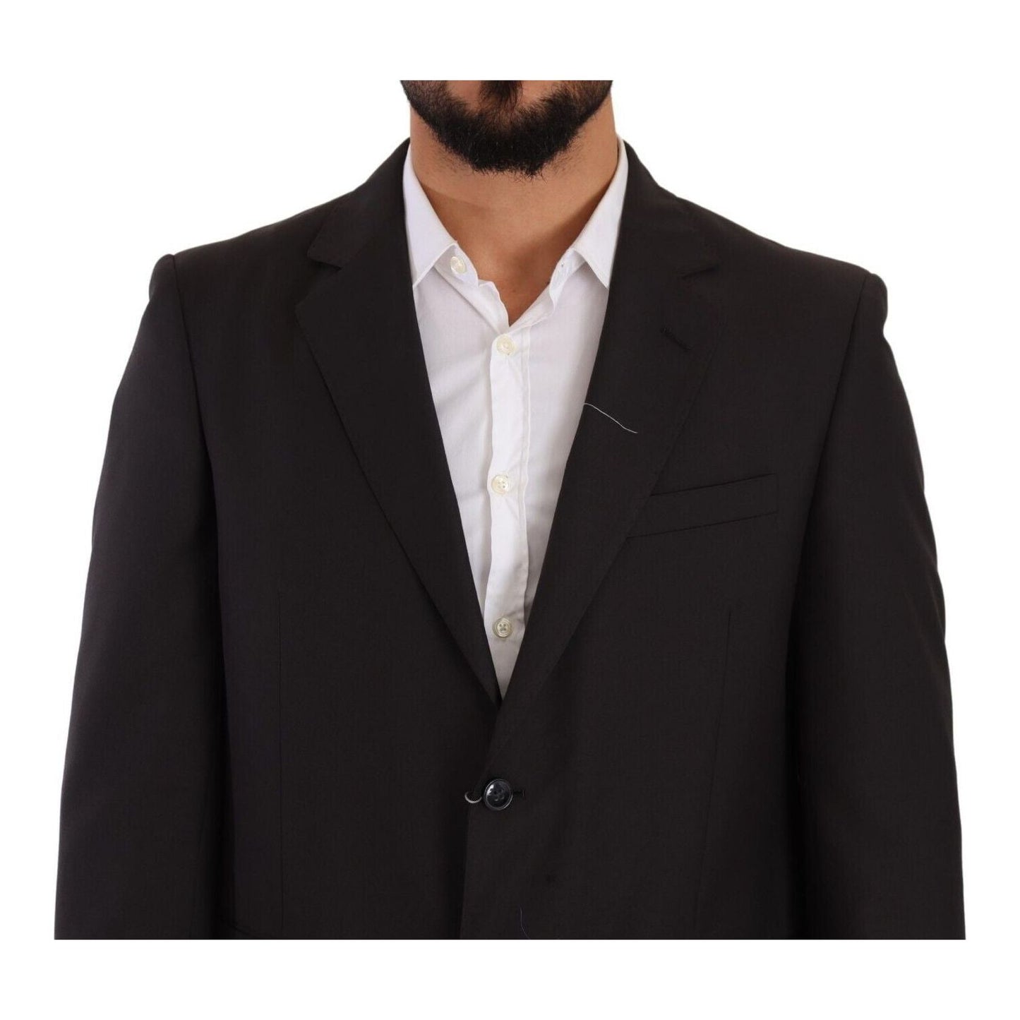Domenico Tagliente Sleek Grey 2-Piece Mens Suit with Notch Lapels Domenico Tagliente Black