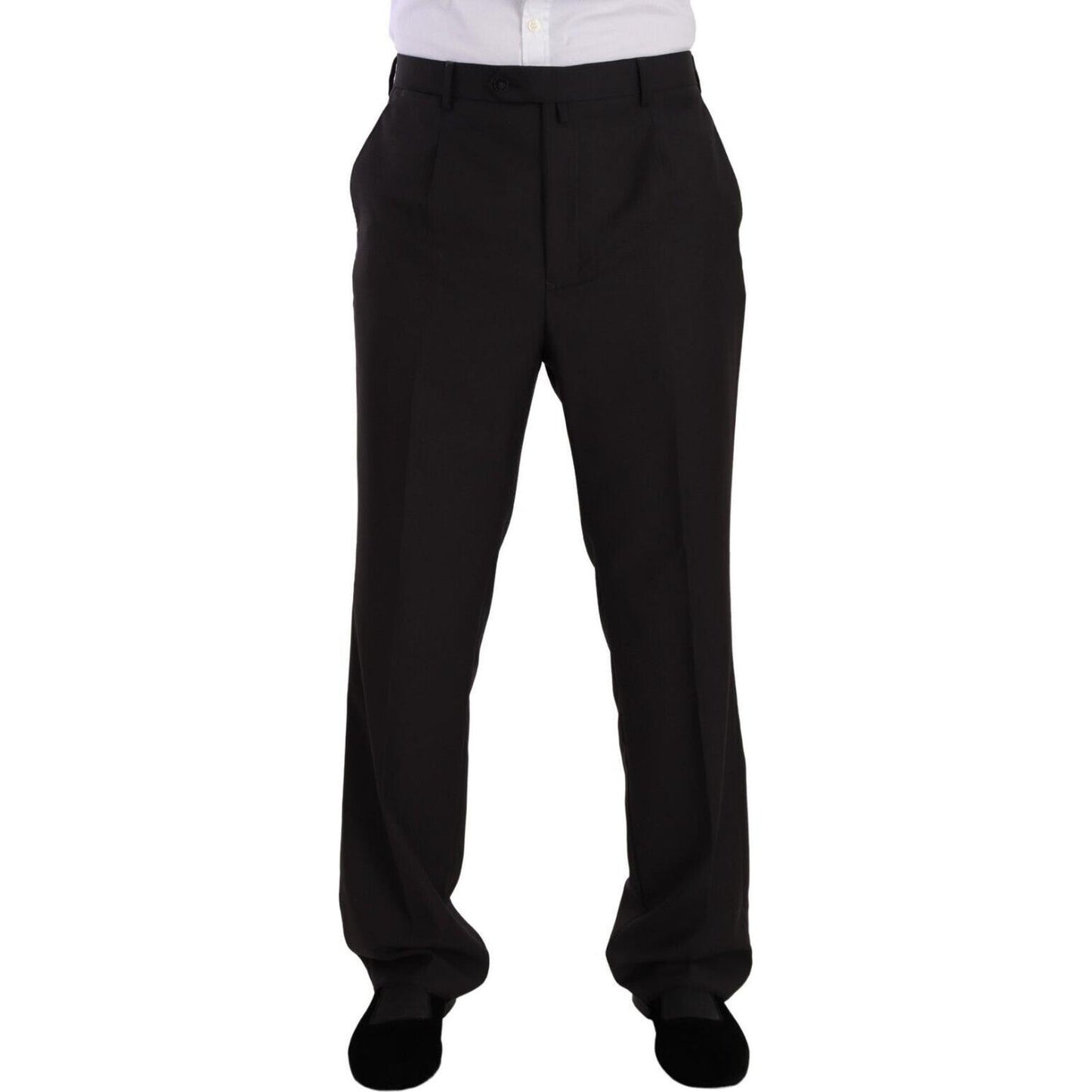 Domenico Tagliente Sleek Grey 2-Piece Mens Suit with Notch Lapels Domenico Tagliente Black