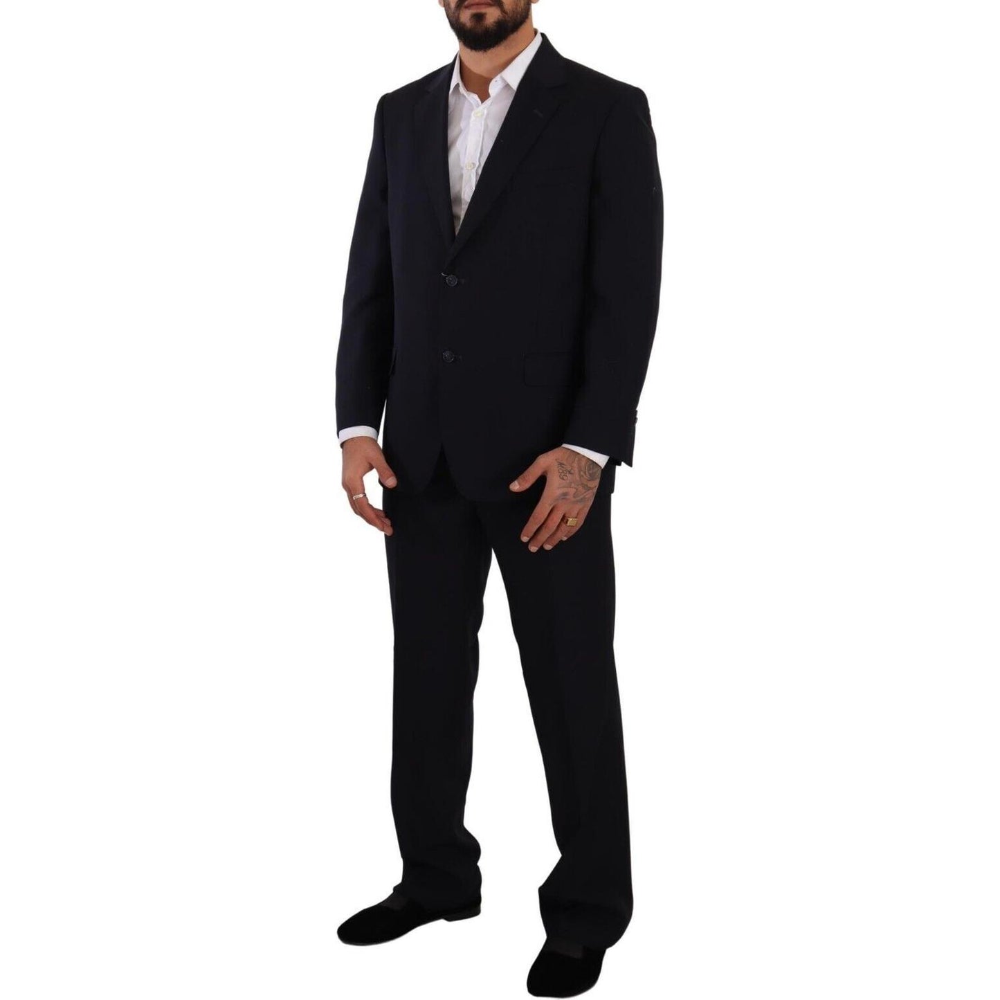 Domenico Tagliente Blue Polyester Single Breasted Formal Suit KOS1947 - 51