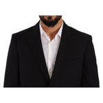 Domenico Tagliente Black Polyester Single Breasted Formal Suit KOS1946 - 51