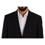 Domenico Tagliente Black Polyester Single Breasted Formal Suit KOS1966 - 55