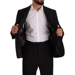 Domenico Tagliente Black Polyester Single Breasted Formal Suit KOS1966 - 55