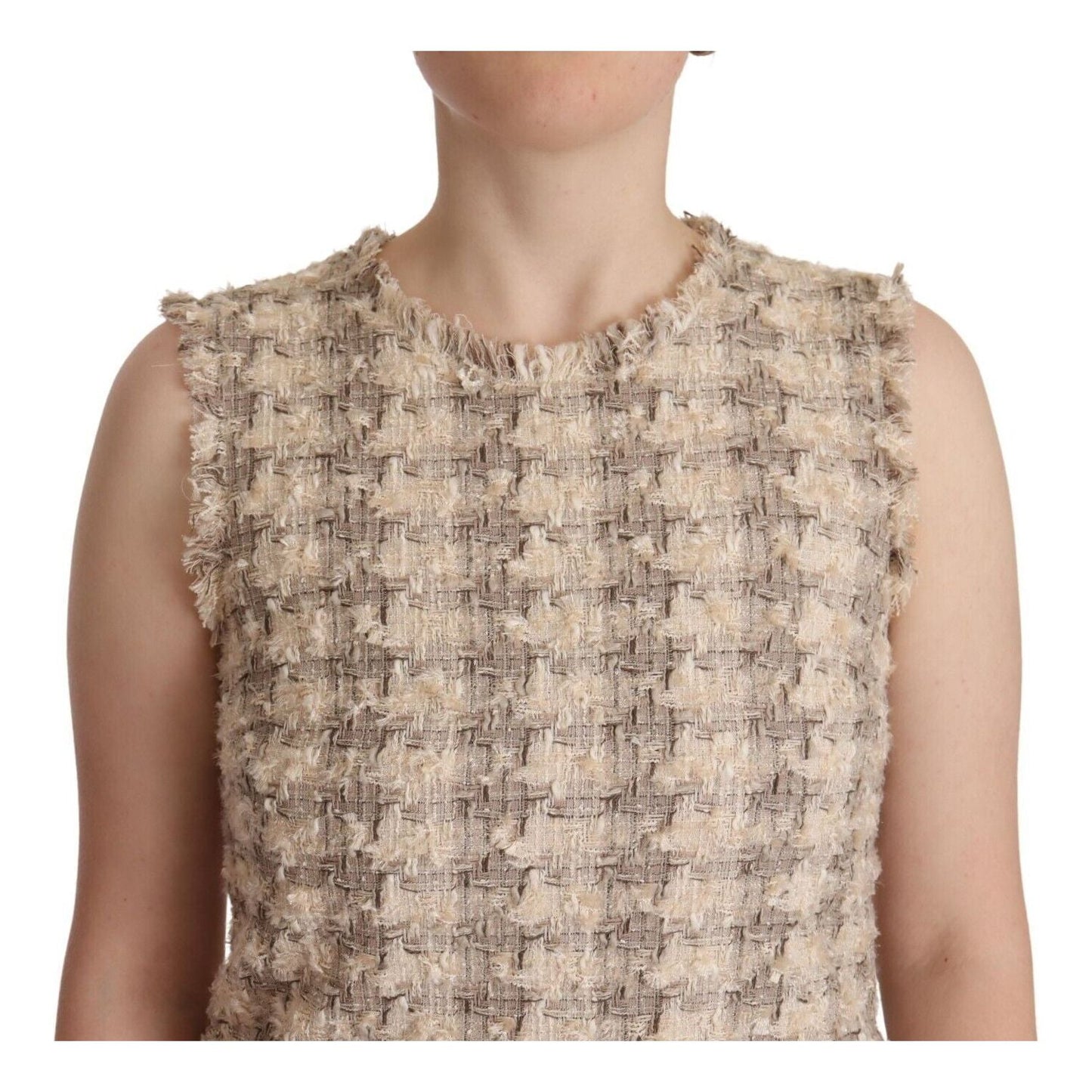 Dolce & Gabbana Chic Checkered Shift Mini Dress Dolce & Gabbana Rosy Brown