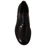 Dolce & Gabbana Black Leather Wingtip Mens Formal Derby Shoes MV4692 - 39