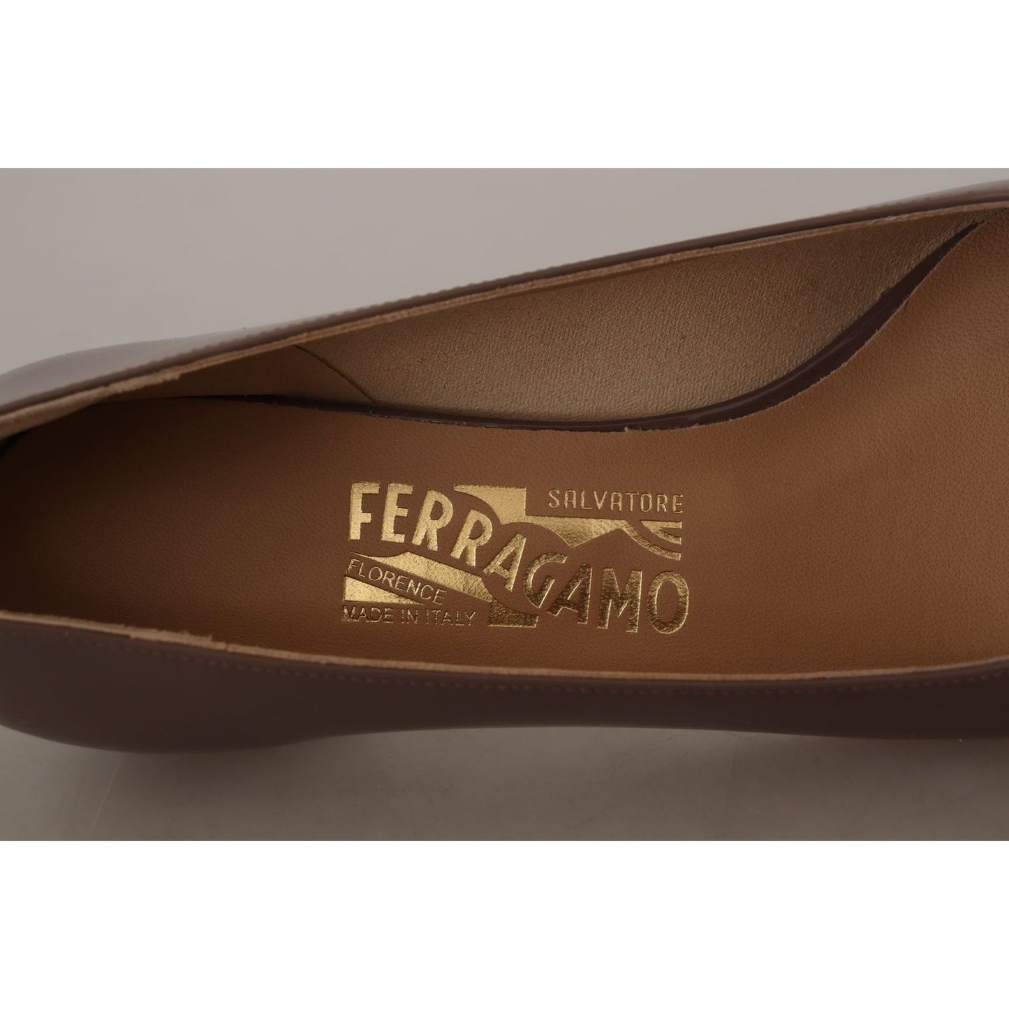 Salvatore Ferragamo Elegant Caraway Brown Pumps with Vara Bow WOMAN PUMPS Salvatore Ferragamo Dark Olive Green