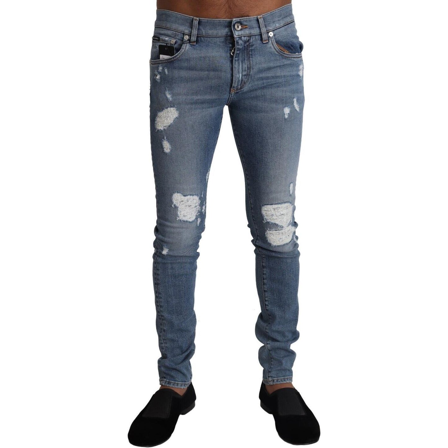 Dolce & Gabbana Elegant Light Blue Skinny Denim Pants Dolce & Gabbana Dark Slate Gray
