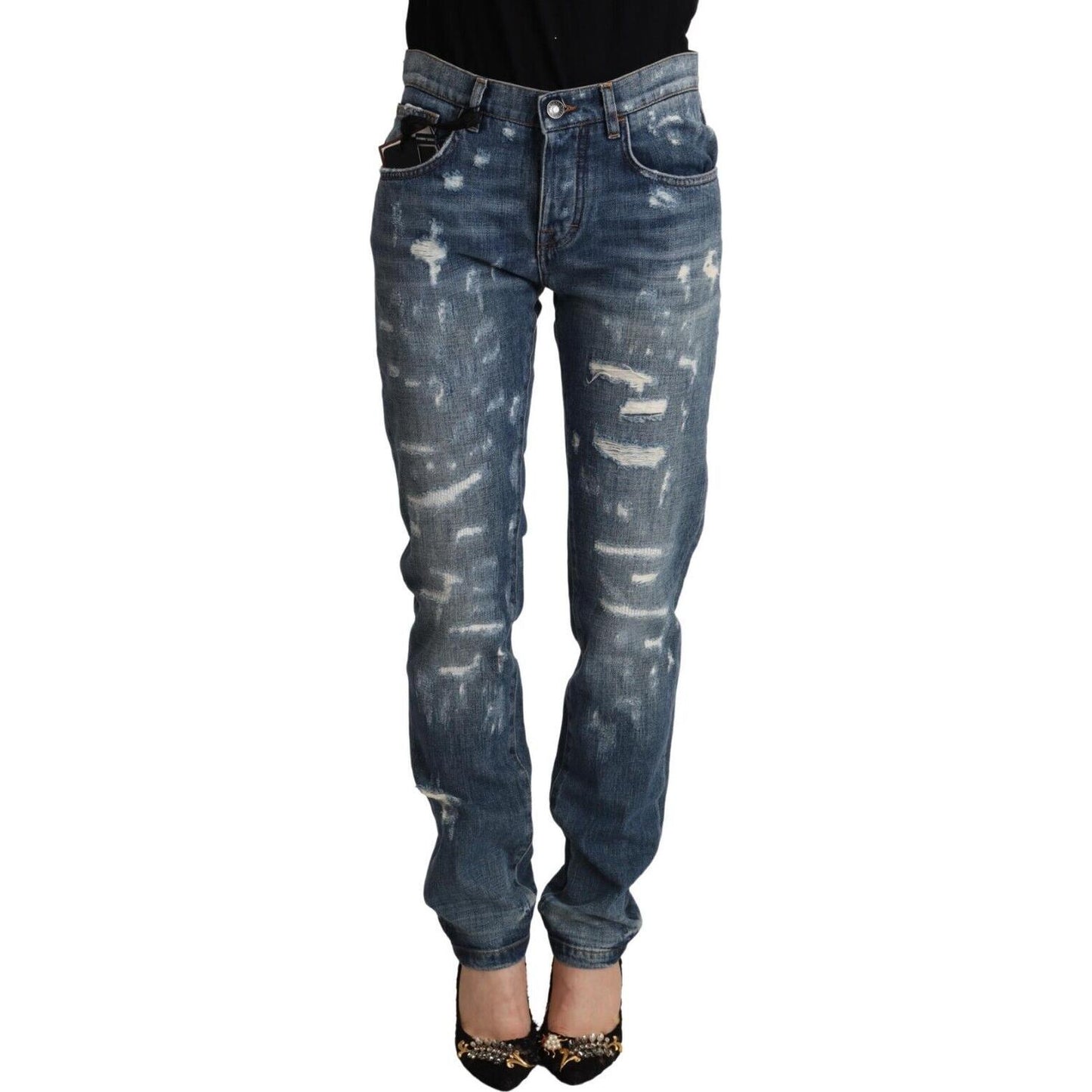 Dolce & Gabbana Elegant Skinny Denim Jeans for the Modern Woman Dolce & Gabbana Dark Slate Gray