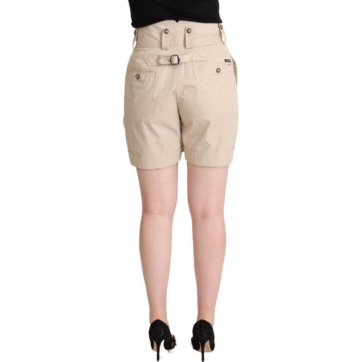 Dolce & Gabbana High-Waisted Beige Cargo Shorts Dolce & Gabbana Gray
