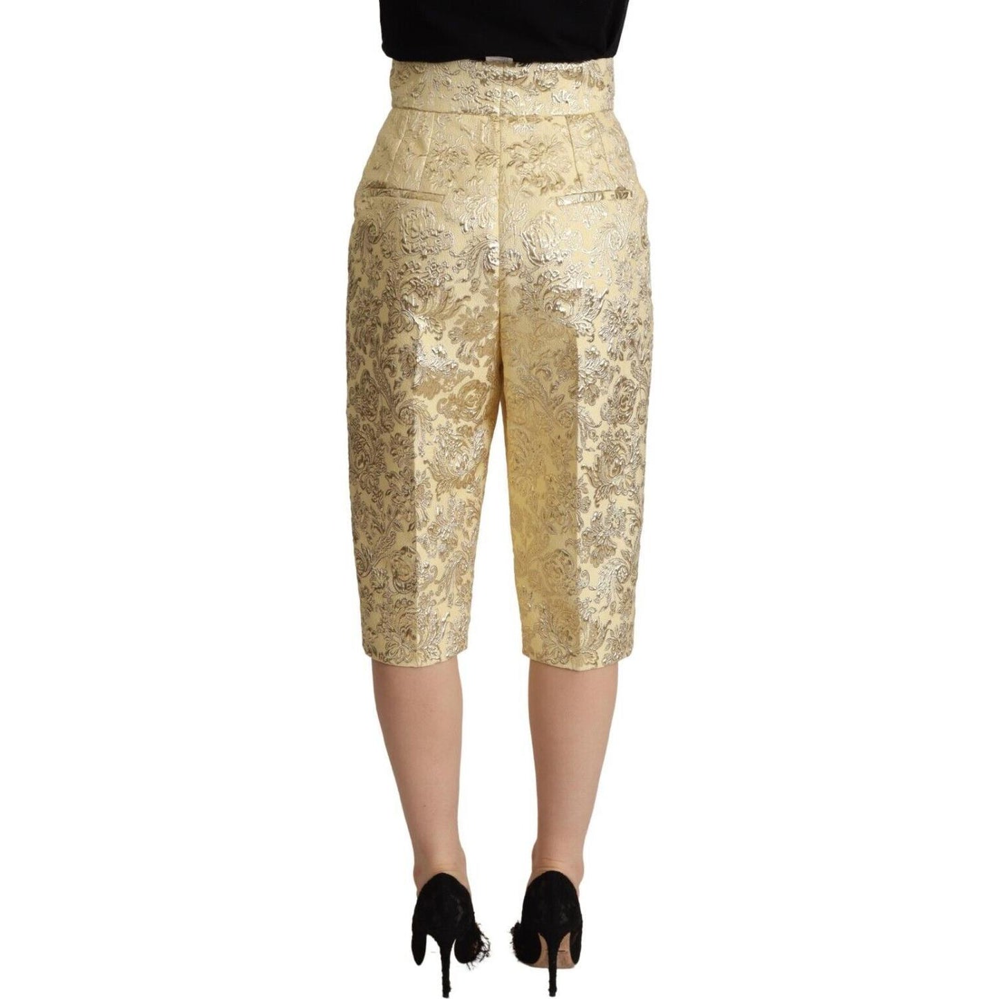 Dolce & Gabbana Elegant Beige High-Waisted Cropped Pants Dolce & Gabbana Rosy Brown