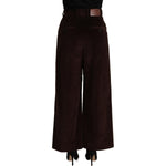 Dolce & Gabbana Black Cotton High Waist Trouser Wide Leg Pants PAN72819- 40