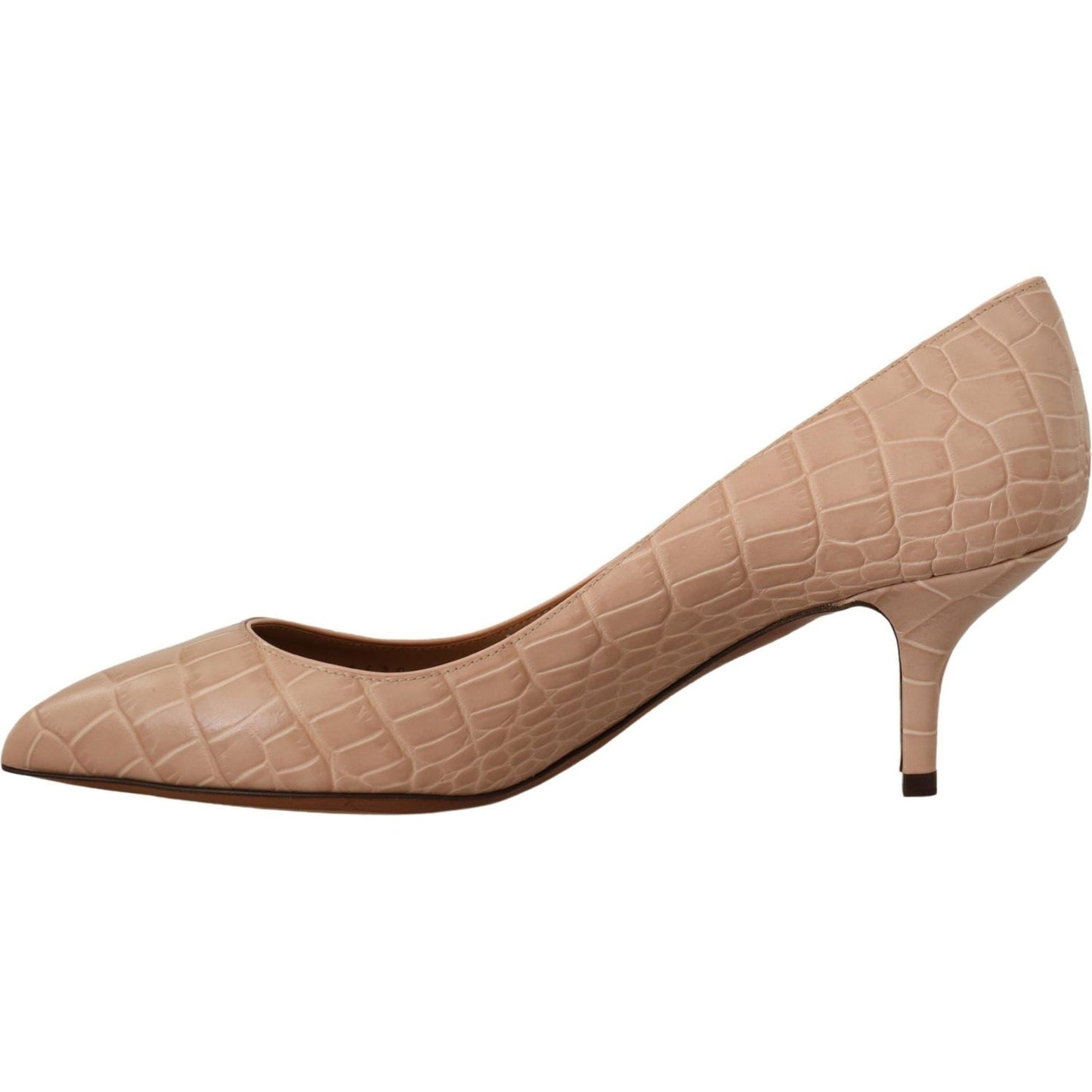 Dolce & Gabbana Elegant Beige Leather Pumps Dolce & Gabbana Rosy Brown