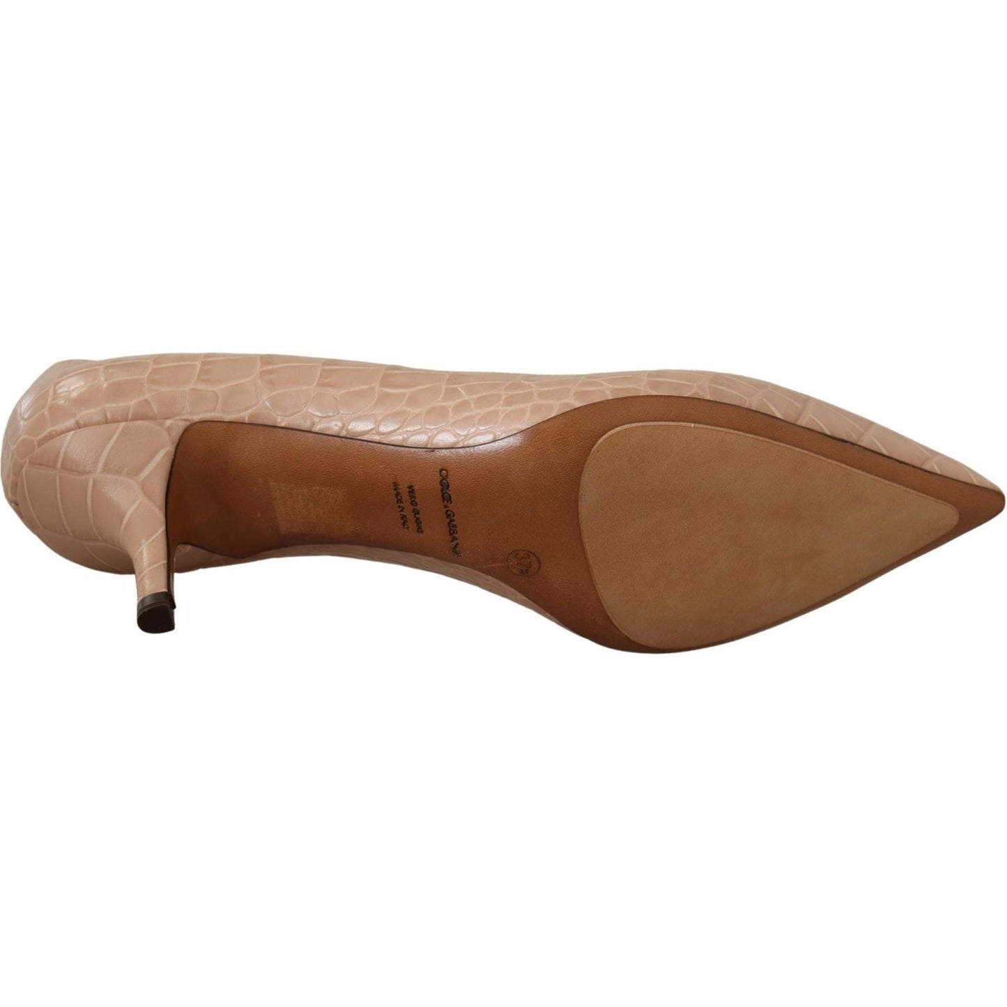 Dolce & Gabbana Elegant Beige Leather Pumps Dolce & Gabbana Sienna